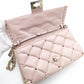Valentino Garavani Stud Chain Shoulder Bag Pink Leather Crossbody 7-11-093