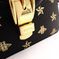 GUCCI Sylvie Bee & Star Print Sherry Line 2-Way Leather Shoulder Bag, Black, Women's