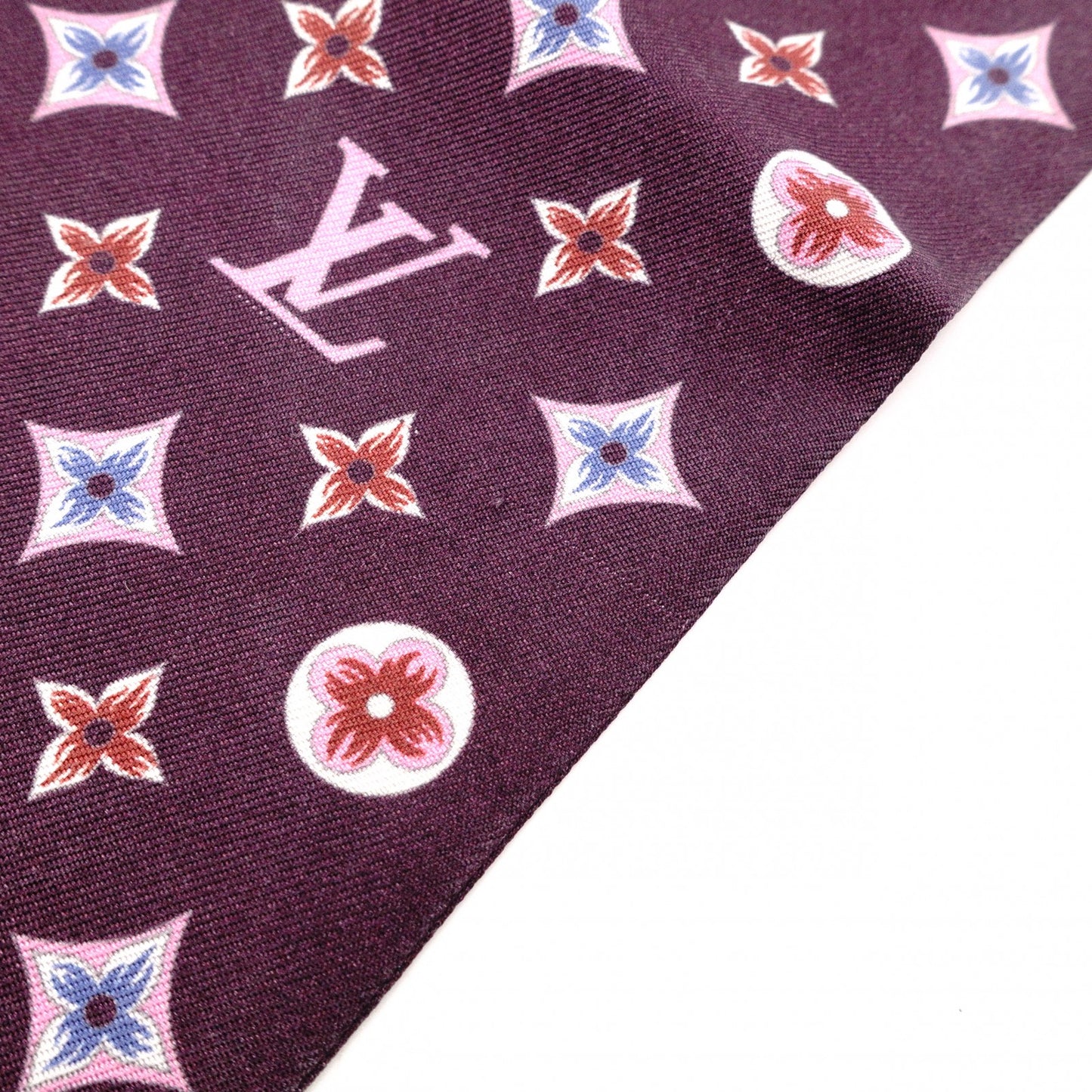 LOUIS VUITTON Twilly Scarf, Silk, Purple, Bag Design