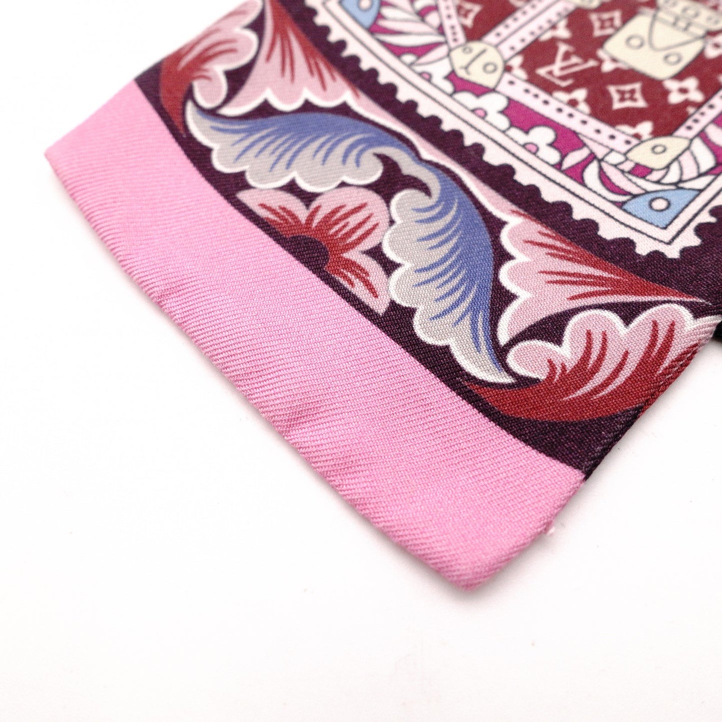 LOUIS VUITTON Twilly Scarf, Silk, Purple, Bag Design