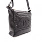 CHANEL Choco Bar Tote Bag / Shoulder Bag, Leather, Black, Single Strap, CC Logo