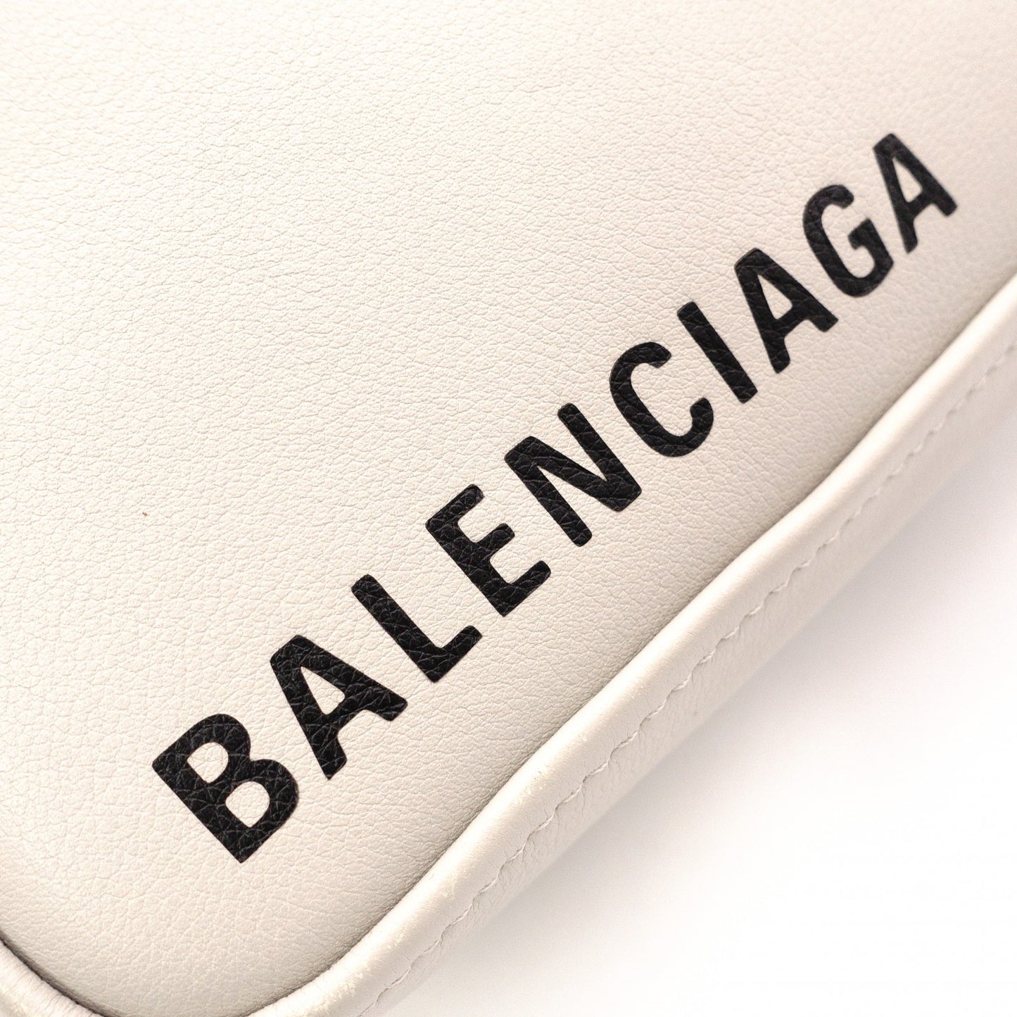BALENCIAGA Triangle Duffle Handbag, Leather, Gray, Crossbody