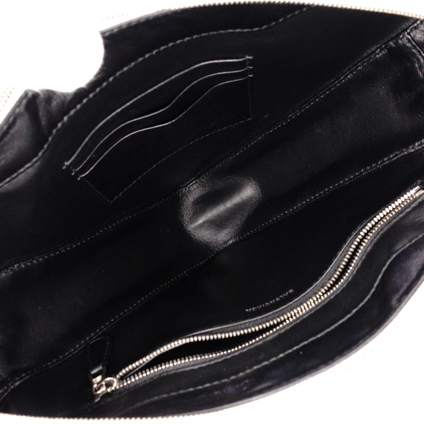 BALENCIAGA Triangle Duffle Handbag, Leather, Gray, Crossbody