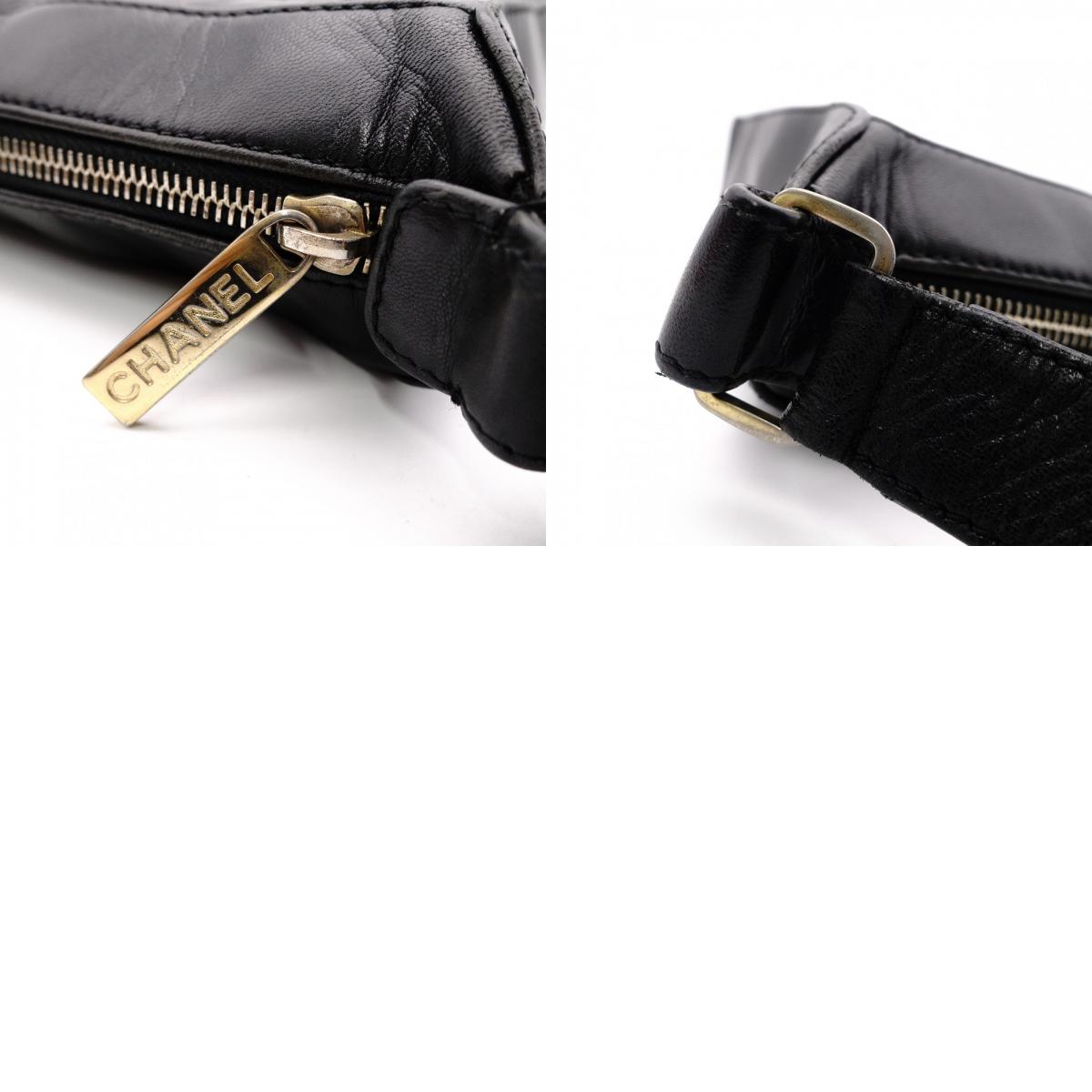 CHANEL Choco Bar Tote Bag / Shoulder Bag, Leather, Black, Single Strap, CC Logo