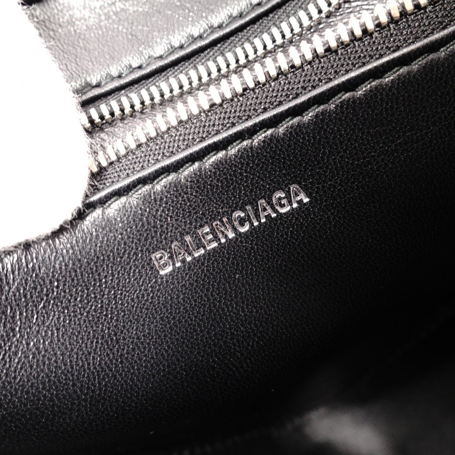 BALENCIAGA Triangle Duffle Handbag, Leather, Gray, Crossbody