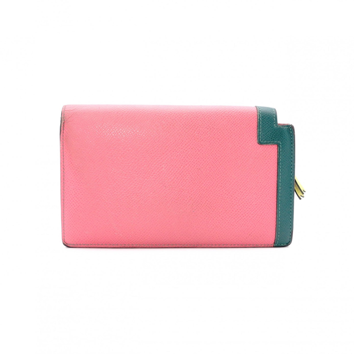HERMES Hermès Camay Long Long Wallet Leather Pink Rose Azale Malachite Wallet Epson