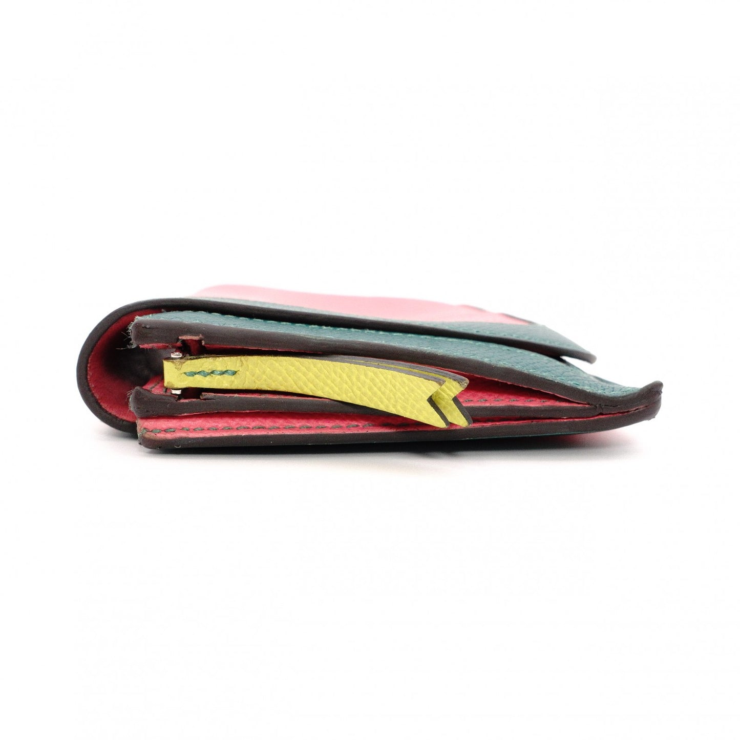 HERMES Hermès Camay Long Long Wallet Leather Pink Rose Azale Malachite Wallet Epson