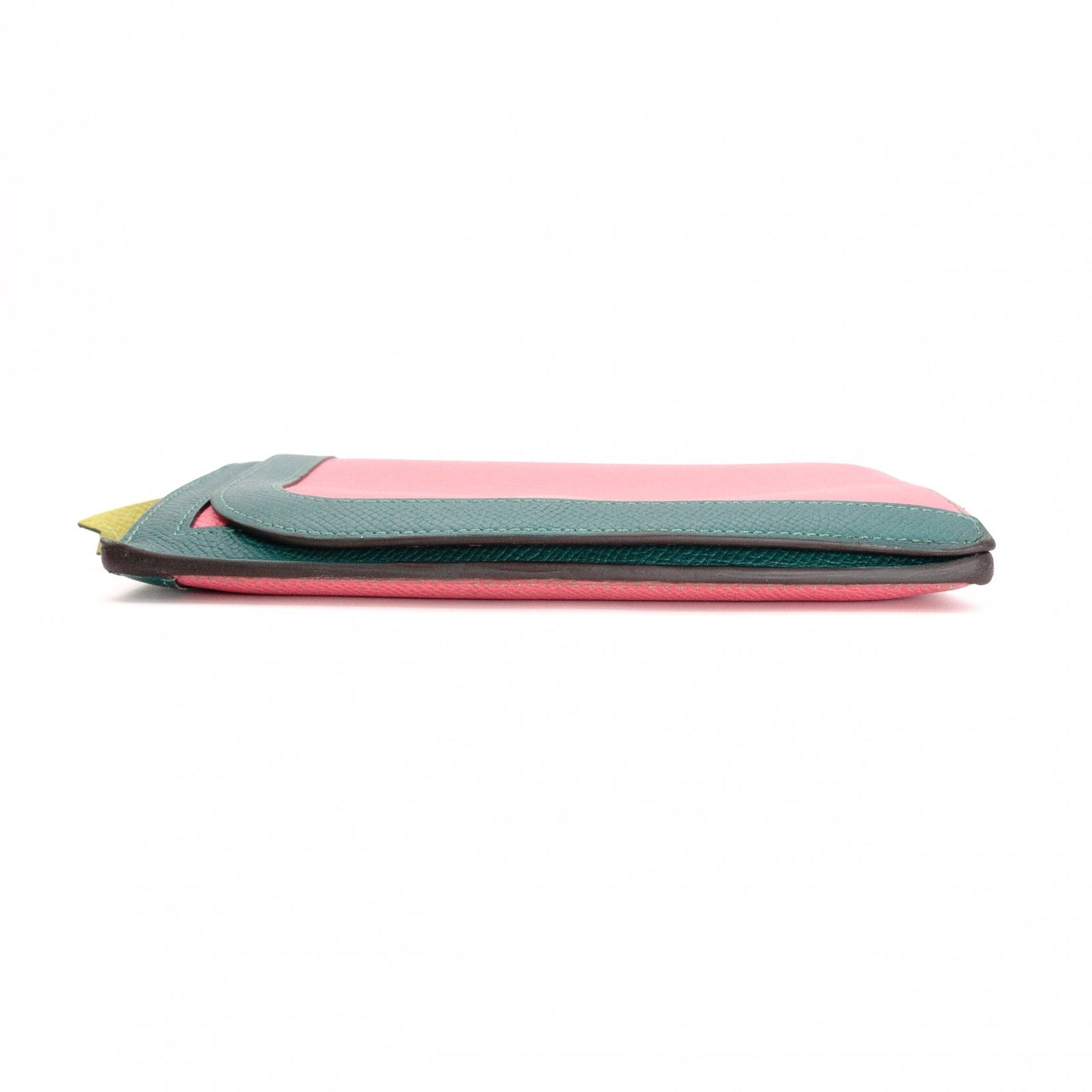 HERMES Hermès Camay Long Long Wallet Leather Pink Rose Azale Malachite Wallet Epson