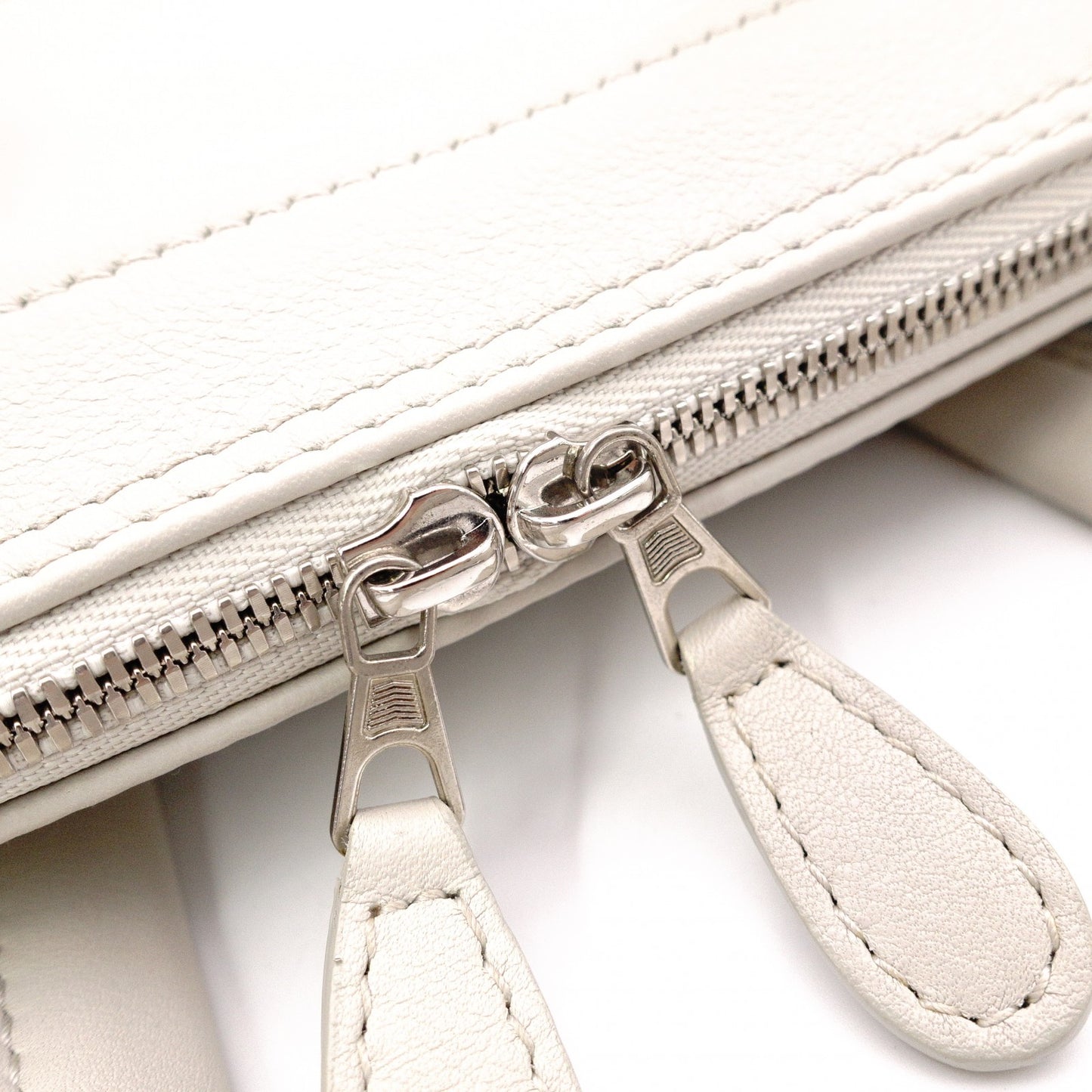 BALENCIAGA Triangle Duffle Handbag, Leather, Gray, Crossbody