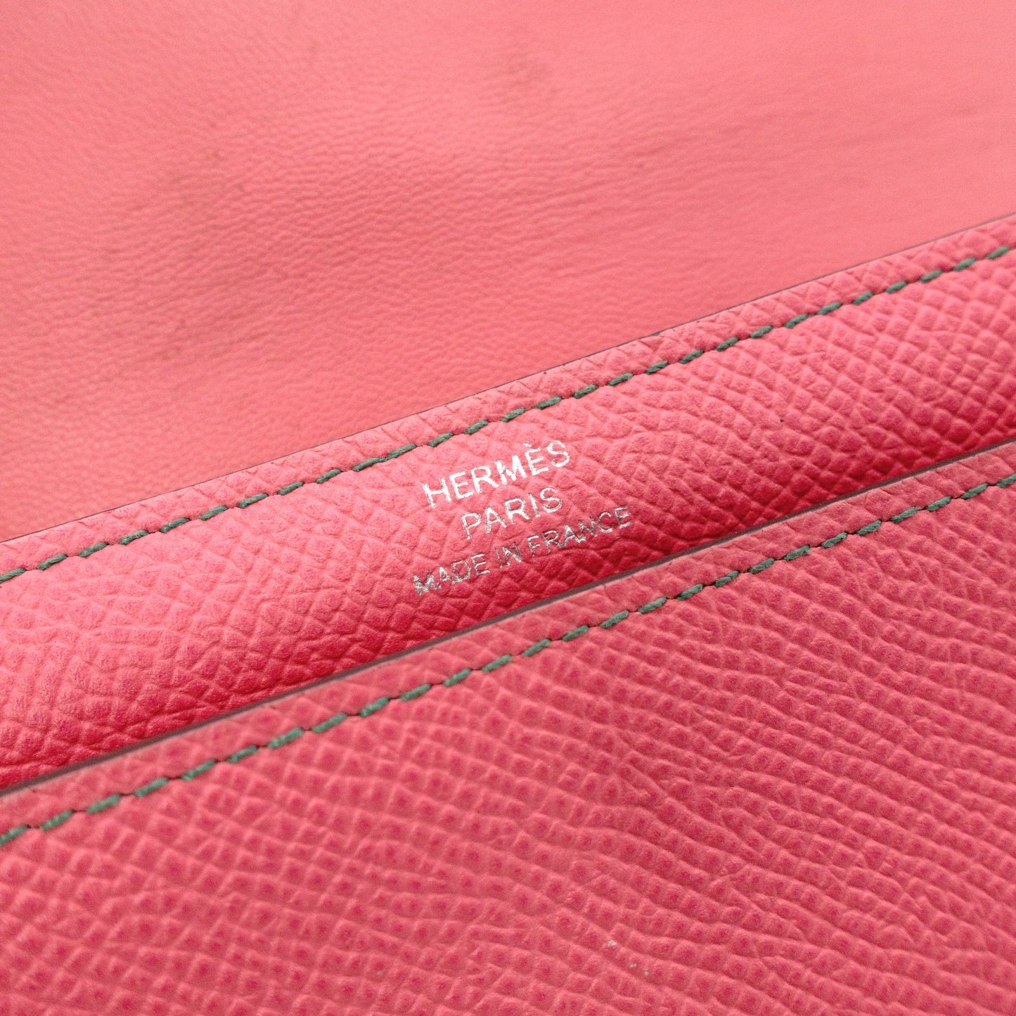 HERMES Hermès Camay Long Long Wallet Leather Pink Rose Azale Malachite Wallet Epson