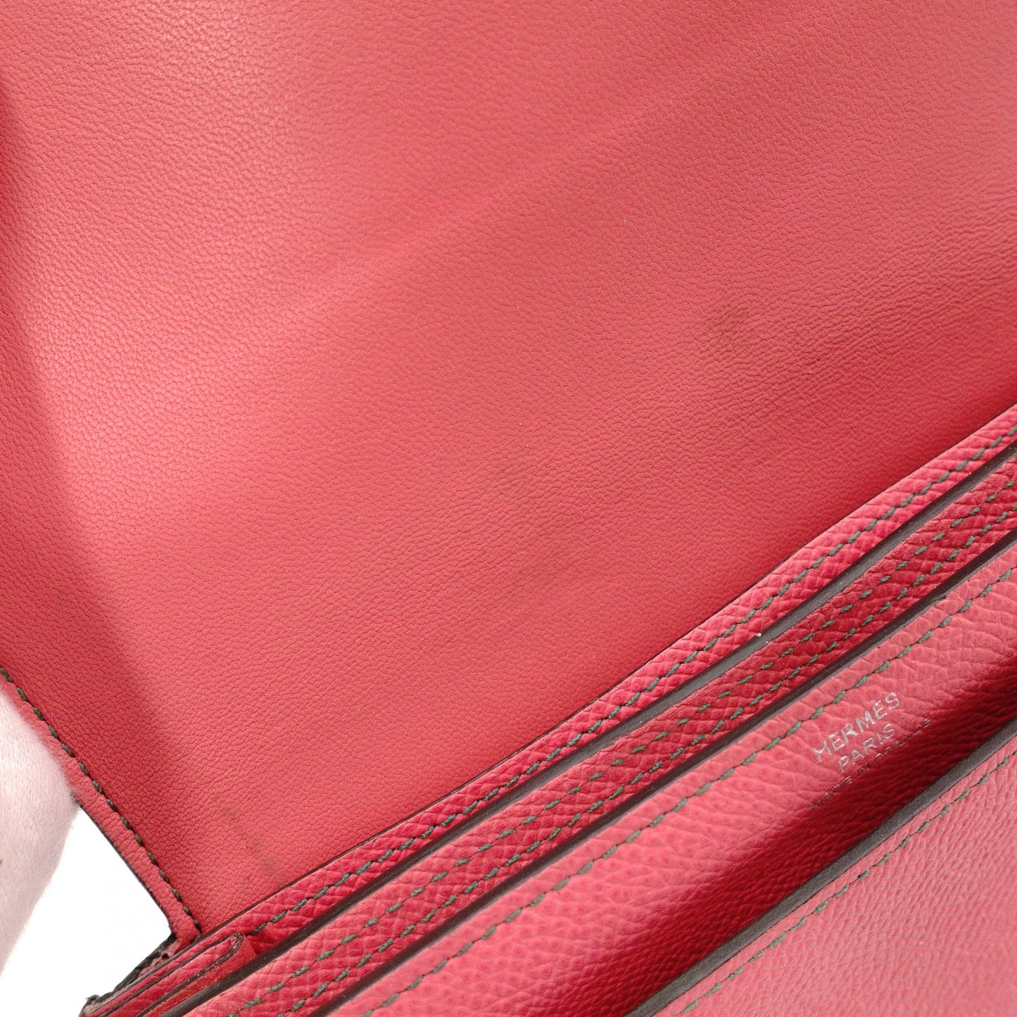 HERMES Hermès Camay Long Long Wallet Leather Pink Rose Azale Malachite Wallet Epson
