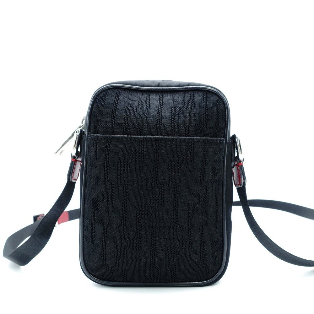 FENDI Zucca Small Shoulder Bag Black Crossbody Black 7-11-823