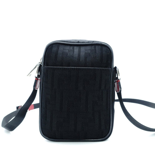 FENDI Zucca Small Shoulder Bag Black Crossbody Black 7-11-823