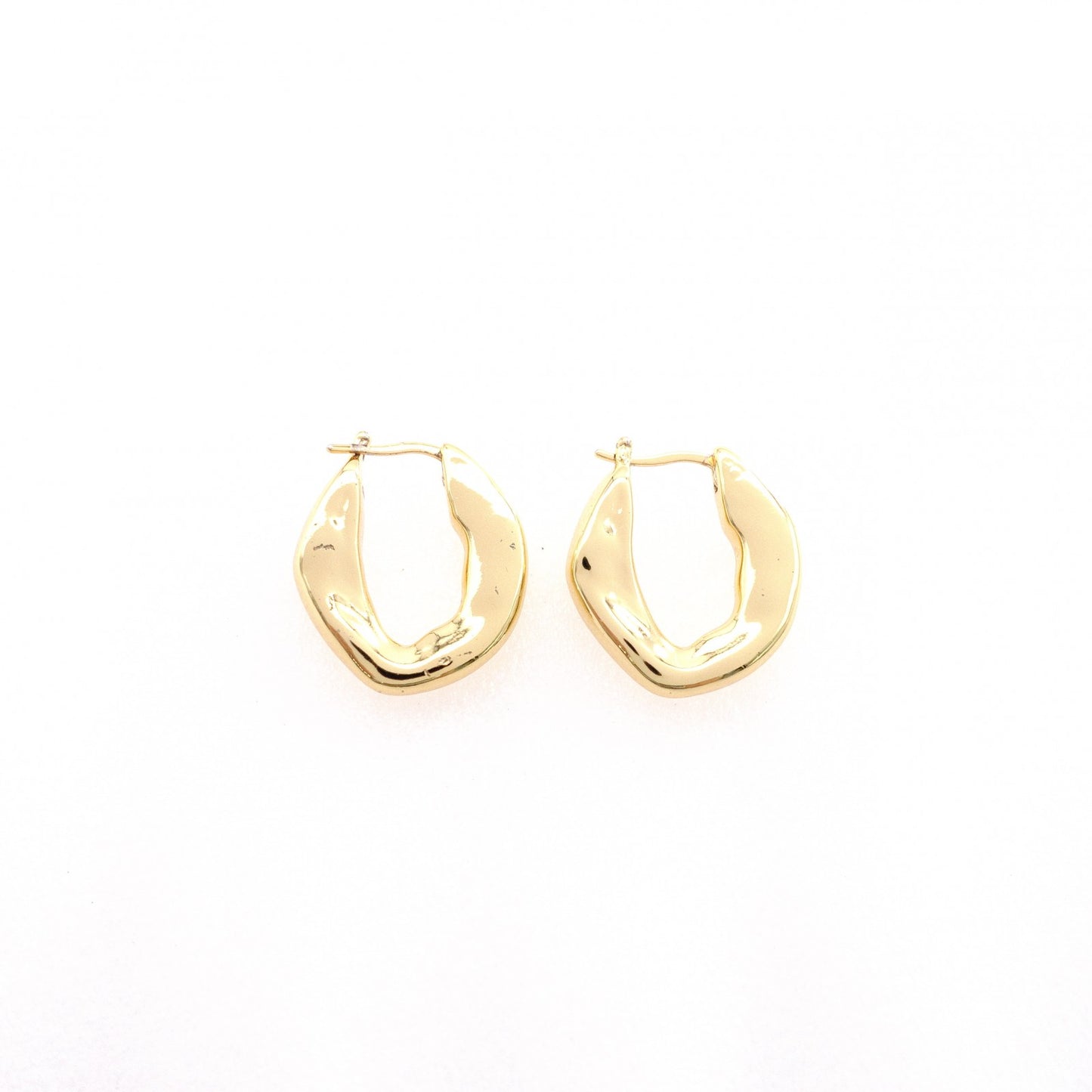 CELINE Hoop Earrings Gold Metal