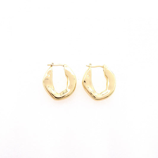 CELINE Hoop Earrings Gold Metal