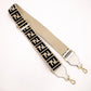 FENDI FF Logo Strap Canvas Beige Zucca Shoulder Strap