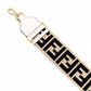 FENDI FF Logo Strap Canvas Beige Zucca Shoulder Strap