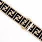 FENDI FF Logo Strap Canvas Beige Zucca Shoulder Strap