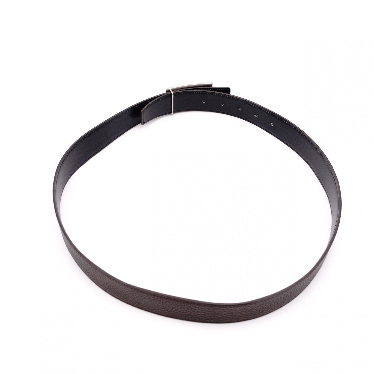 HERMES H Belt, Leather, Brown, Men's, Black, Reversible