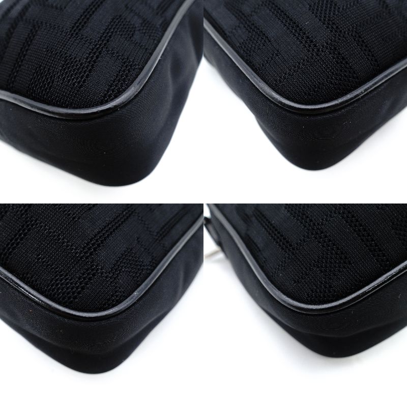 FENDI Zucca Small Shoulder Bag Black Crossbody Black 7-11-823