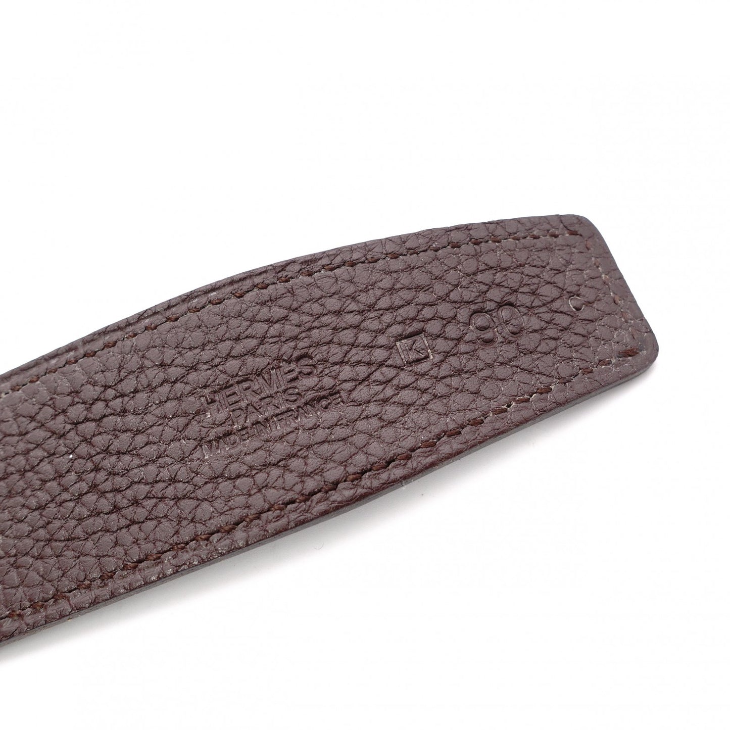HERMES H Belt, Leather, Brown, Men's, Black, Reversible