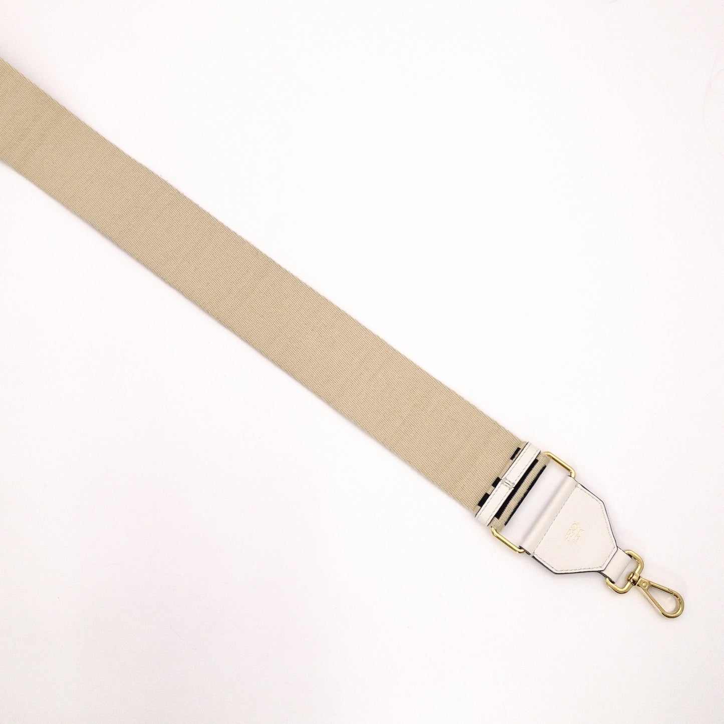FENDI FF Logo Strap Canvas Beige Zucca Shoulder Strap