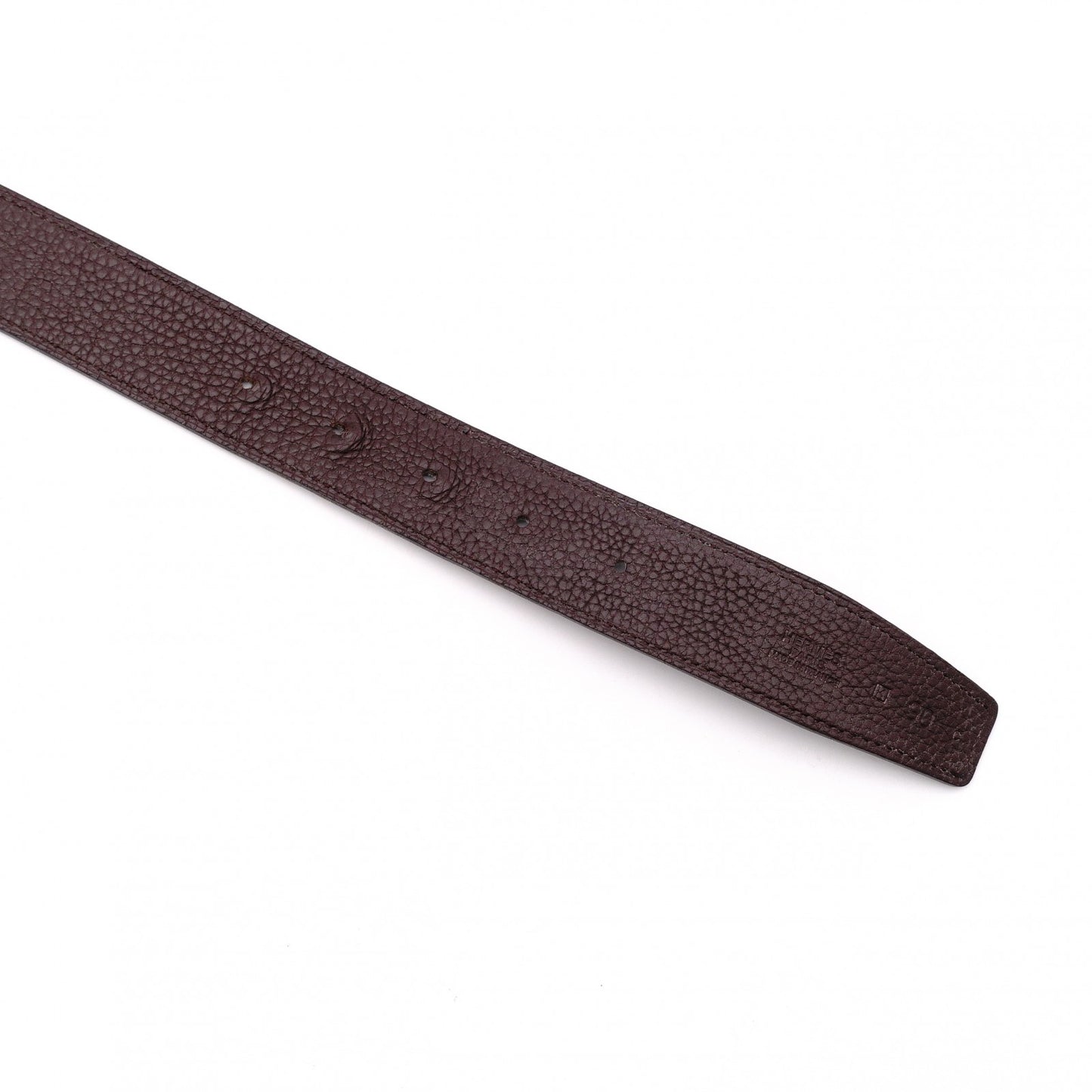 HERMES H Belt, Leather, Brown, Men's, Black, Reversible
