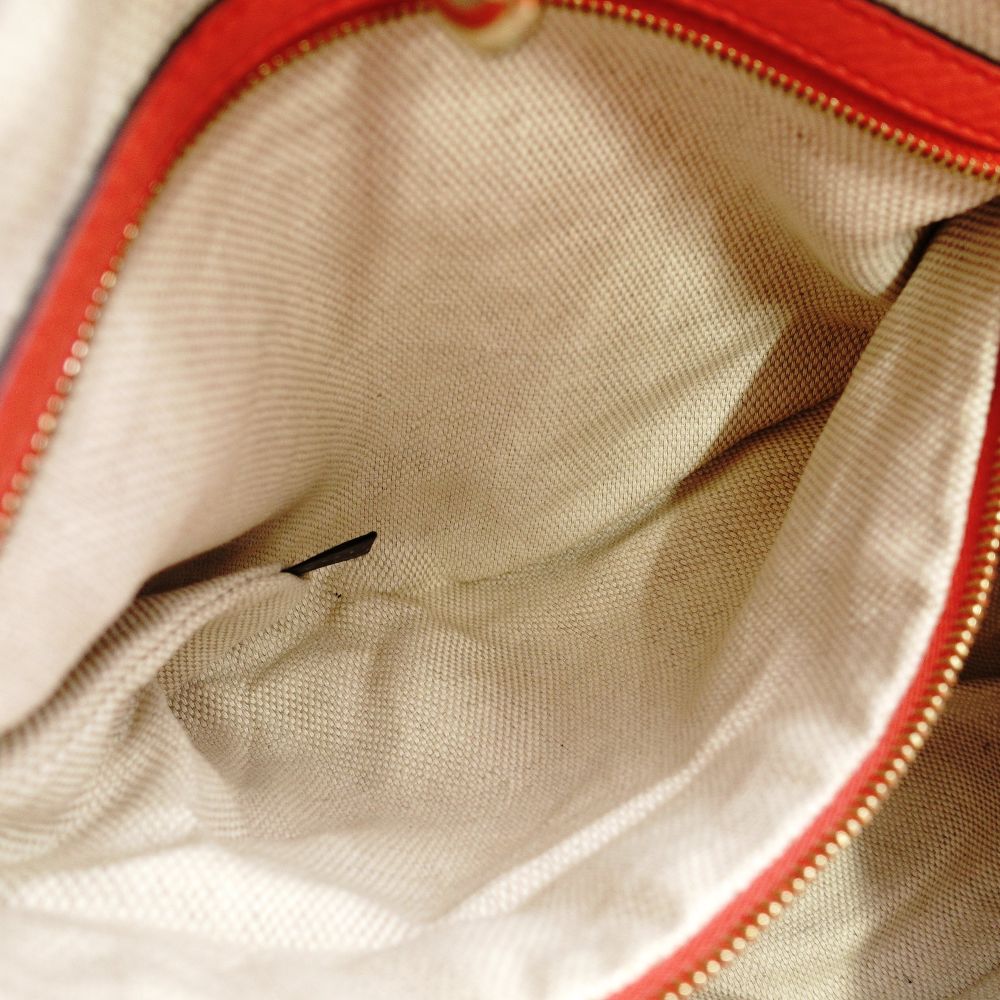 GUCCI Soho Chain Shoulder Bag Pink-Tone Leather Crossbody Gold Hardware Logo 7-8-295