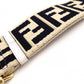 FENDI FF Logo Strap Canvas Beige Zucca Shoulder Strap