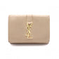 SAINT LAURENT Tiny Wallet Origami YSL Line Tri-fold Wallet Leather Beige Women's