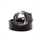 GUCCI GG Belt, Leather, Men's, Silver Hardware