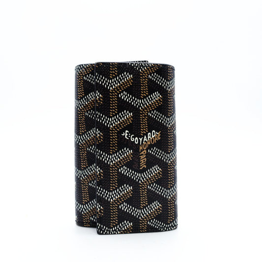 GOYARD 6-Key Holder Saint Michel Goyardine Canvas Leather Black × Silver Hardware 7-12-484