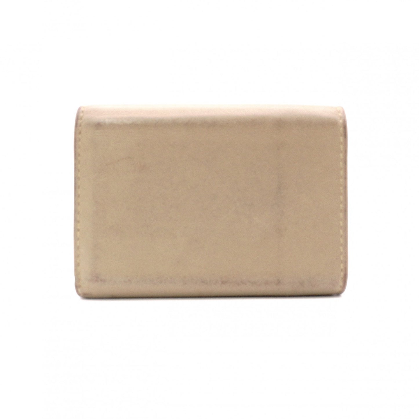 SAINT LAURENT Tiny Wallet Origami YSL Line Tri-fold Wallet Leather Beige Women's