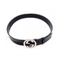 GUCCI GG Belt, Leather, Men's, Silver Hardware