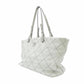 CHANEL Matelassé On the Road Tote Wild Stitch Light Gray Shoulder Bag Leather Silver Hardware 7-10-996