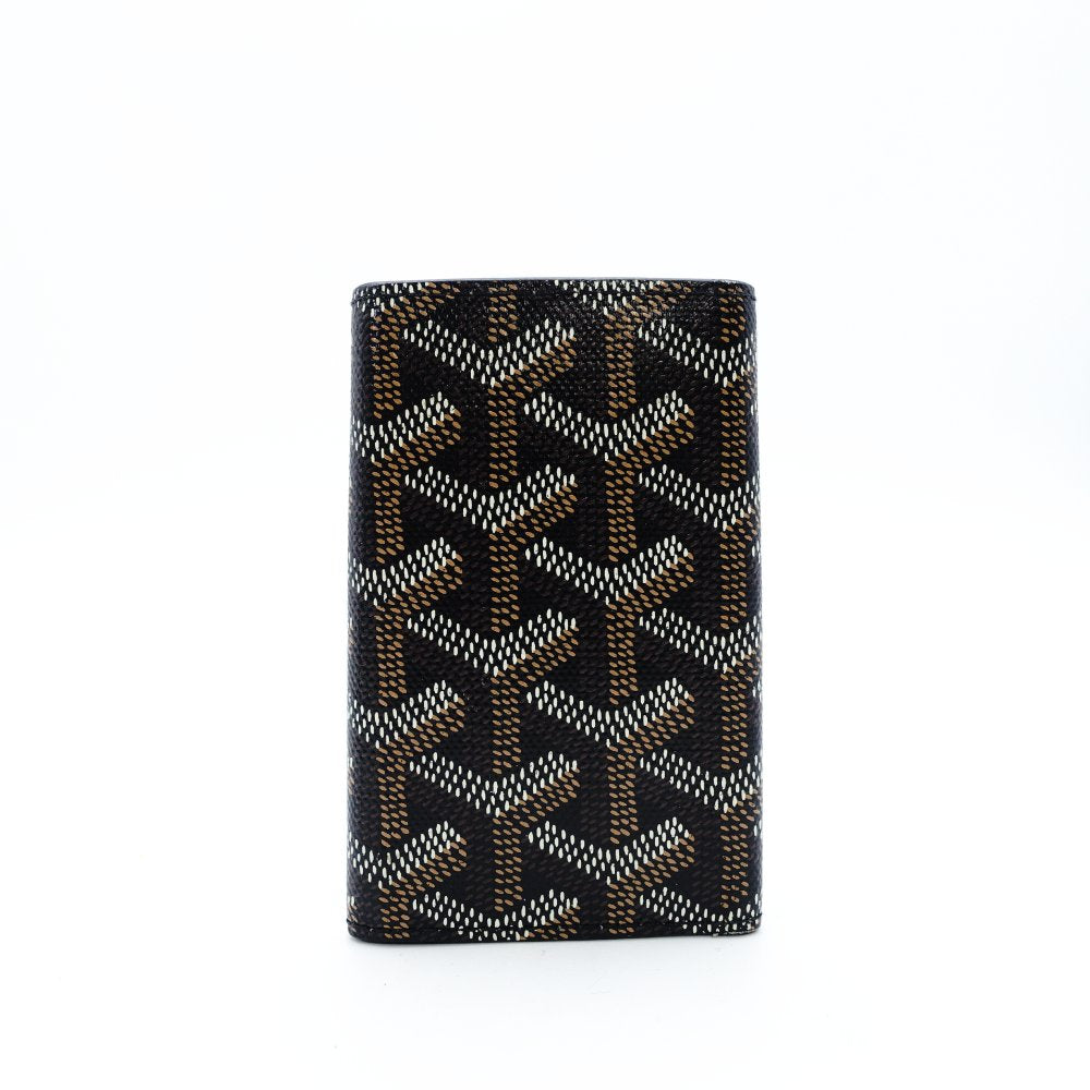 GOYARD 6-Key Holder Saint Michel Goyardine Canvas Leather Black × Silver Hardware 7-12-484