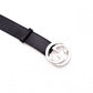 GUCCI GG Belt, Leather, Men's, Silver Hardware
