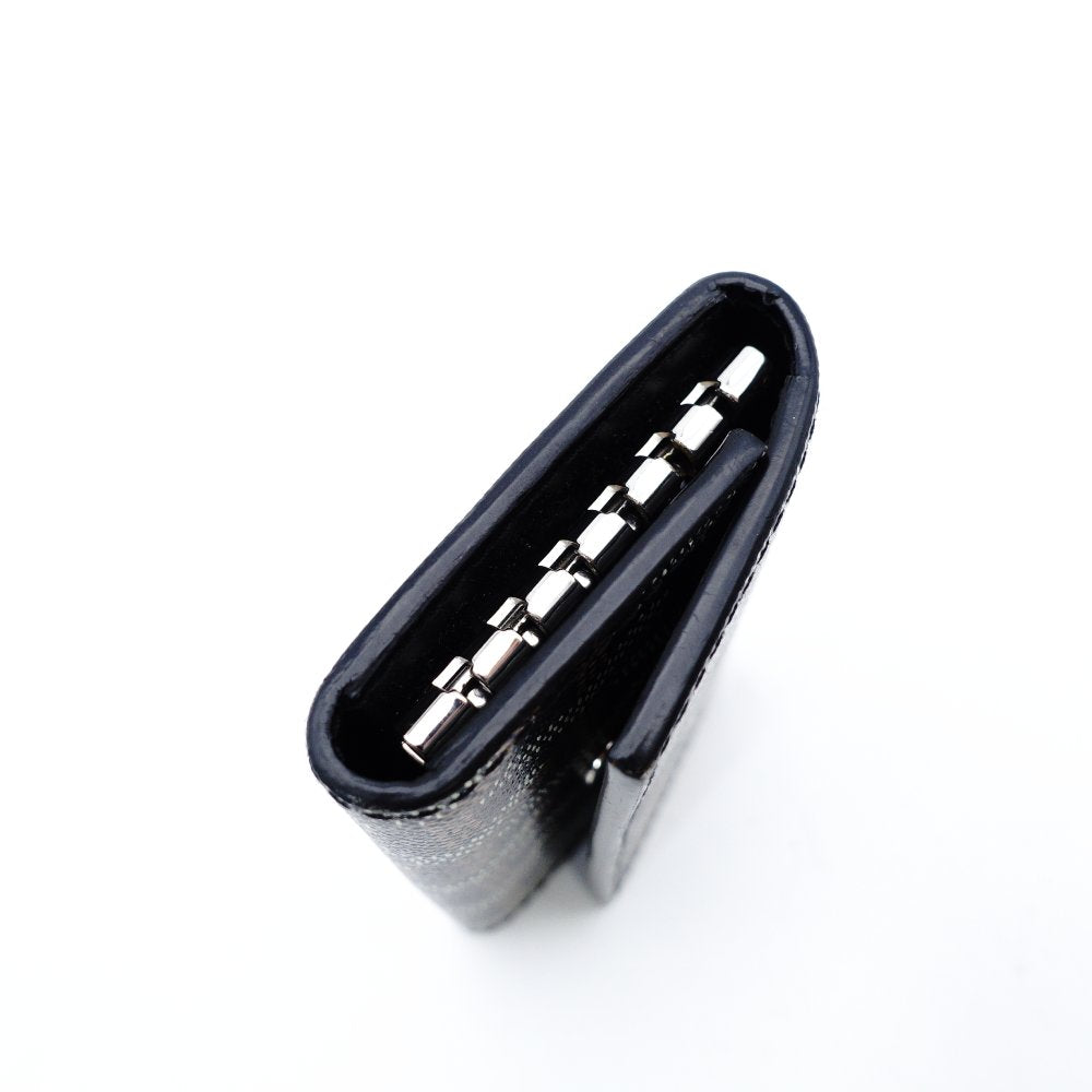 GOYARD 6-Key Holder Saint Michel Goyardine Canvas Leather Black × Silver Hardware 7-12-484