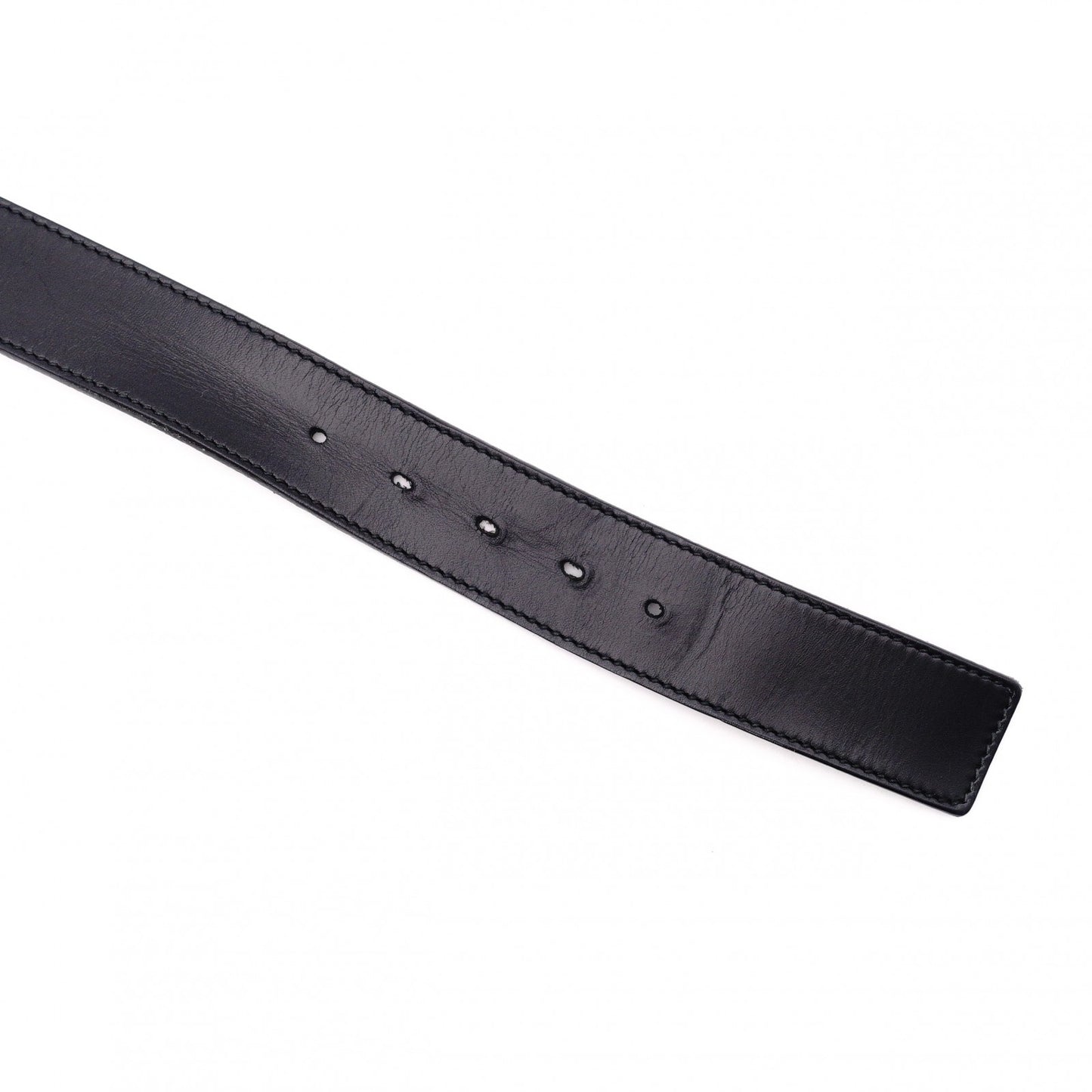 GUCCI GG Belt, Leather, Men's, Silver Hardware