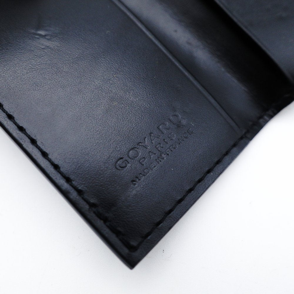 GOYARD 6-Key Holder Saint Michel Goyardine Canvas Leather Black × Silver Hardware 7-12-484