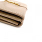 SAINT LAURENT Tiny Wallet Origami YSL Line Tri-fold Wallet Leather Beige Women's
