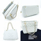CHANEL Matelassé Caviar Leather Chain Shoulder Bag Light Blue Leather Gold Hardware 7-10-583
