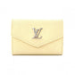 LOUIS VUITTON Portefeuille Lock Mini Tri-Fold Wallet, Taurillon Leather, Yellow, Women's