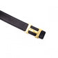 HERMES H Belt, Leather, Black and Blue, Men's, Reversible