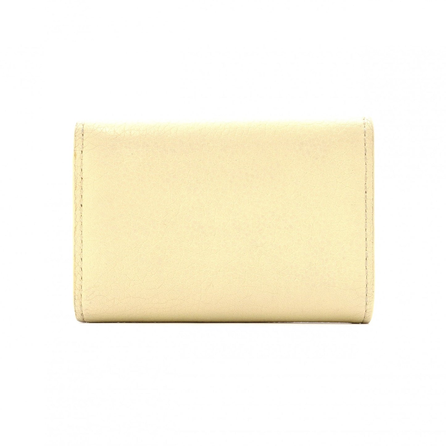 LOUIS VUITTON Portefeuille Lock Mini Tri-Fold Wallet, Taurillon Leather, Yellow, Women's