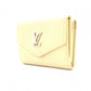 LOUIS VUITTON Portefeuille Lock Mini Tri-Fold Wallet, Taurillon Leather, Yellow, Women's