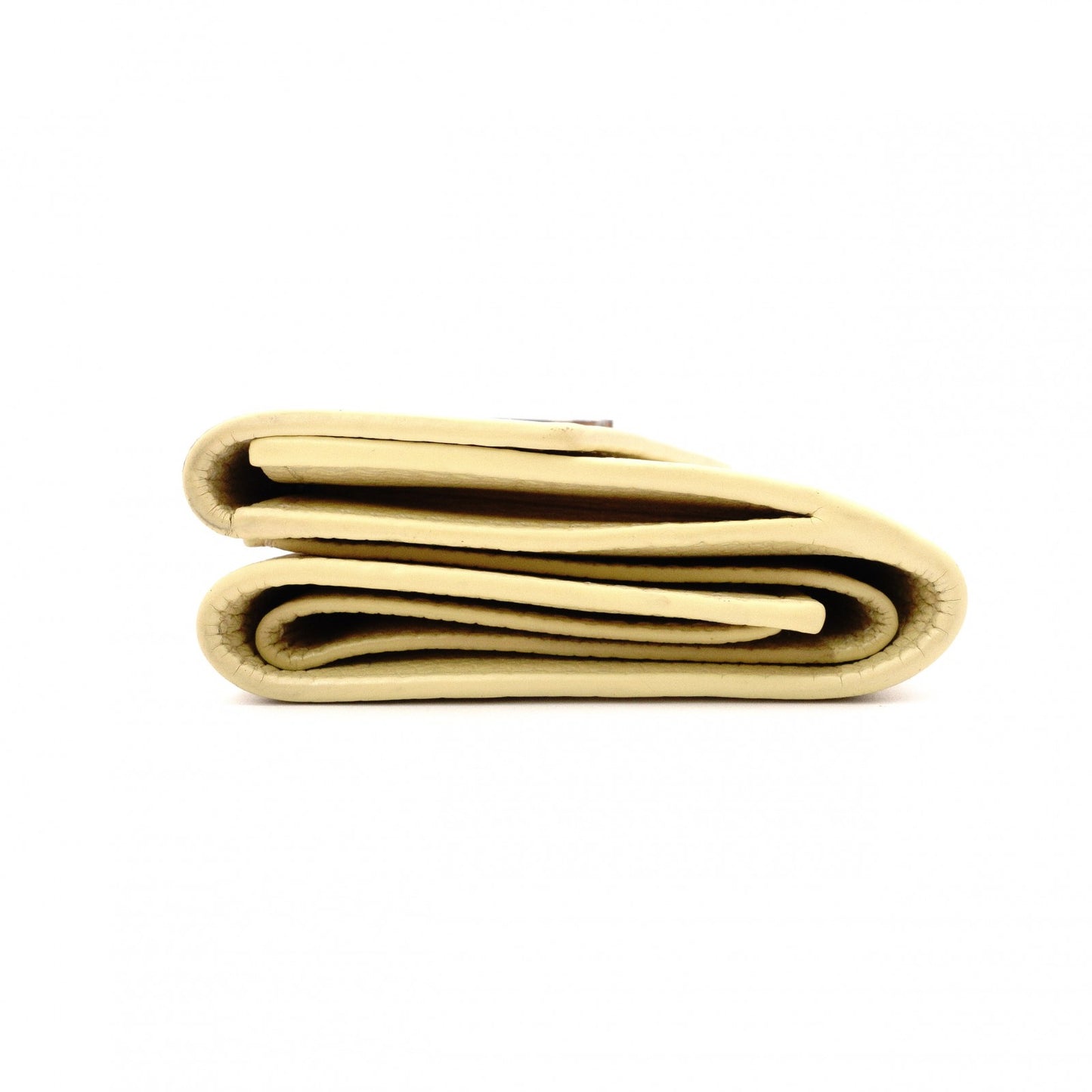 LOUIS VUITTON Portefeuille Lock Mini Tri-Fold Wallet, Taurillon Leather, Yellow, Women's