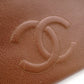 CHANEL Caviar Skin Coco Logo Shoulder Bag, Leather, Brown, CC Logo