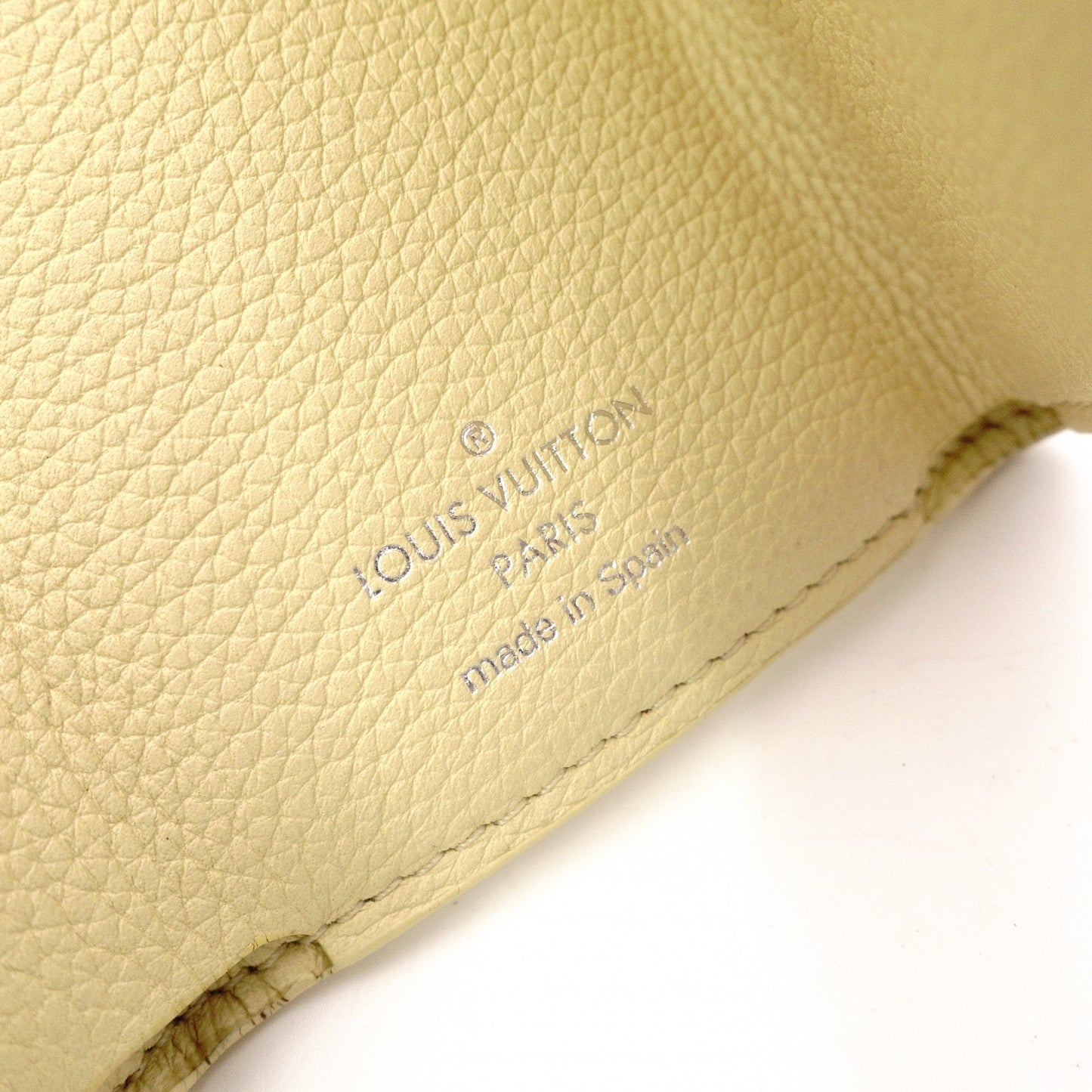 LOUIS VUITTON Portefeuille Lock Mini Tri-Fold Wallet, Taurillon Leather, Yellow, Women's