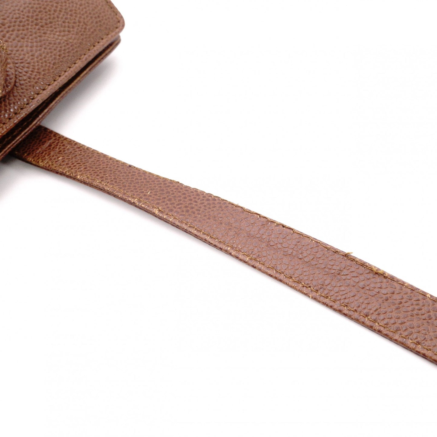 CHANEL Caviar Skin Coco Logo Shoulder Bag, Leather, Brown, CC Logo
